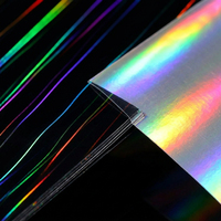 Rouleau de film de plastification holographique prismatique transparent et souple avec effet de plastification à froid pour autocollants cadeaux et artisanat