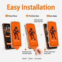 Protection d'écran en verre trempé pour iPhone 11-18, HD transparent, impression soyeuse, sans poussière, kit d'installation facile pour téléphones mobiles