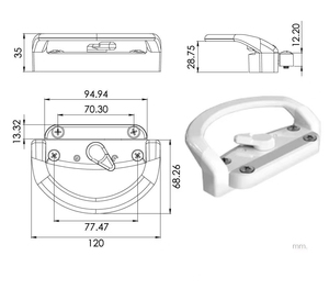 Bảo mật cao trắng và đen nhôm Patio trượt cửa kính phần cứng xử lý thiết lập với khóa - Product Image 4