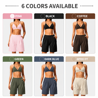 GH Factory – Nouveau haut de sport respirant à col en V et bretelles spaghetti pour femme, taille haute, effet froncé aux fesses, idéal pour le fitness, la gym et le yoga