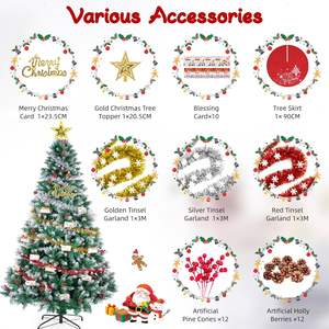 <span class=keywords><strong>Sapin</strong></span> de Noël <span class=keywords><strong>Artificiel</strong></span> Articulé Premium 1,80 m (6FT) en Pin et Abriolac, 1400 Aiguilles, Montage Facile, Comprend 6 Décorations Différentes, Utilisation Intérieur/Extérieur - Product Image 4