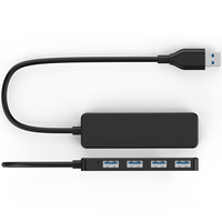 Hub USB 3.0 de 4 Puertos, 5Gbps, Divisor USB, Entrada USB Tipo C, 4 Puertos USB 3.0, Base de Conexión para Laptop, PC, MacBook, Teléfono