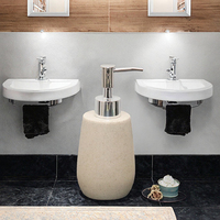 Distributeur de savon liquide pratique en résine, design moderne, rechargeable, pour salle de bain d'hôtel