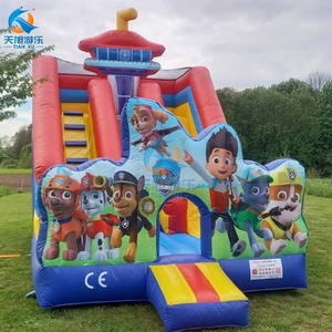 Nouveau design 2026 Château gonflable pour enfants Pat'Patrouille en forme de chien avec toboggan et trampoline, structure de saut combinée - Product Image 6