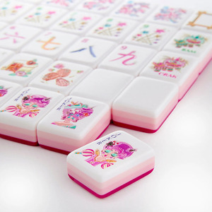 Hot Sale Modern Luxury Portable Lightweight Pink 4 Layer Acrylic Wood Grain American <b>Mahjong</b> <b>Set</b> 160 Tiles Family Entertainment - Product Image 1