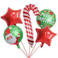 Fournitures pour fêtes de Noël, ballons en feuille d'aluminium en forme de canne à sucre géante, décorations de fêtes pour enfants, accessoires de décoration pour cadeaux de Noël et du Nouvel An