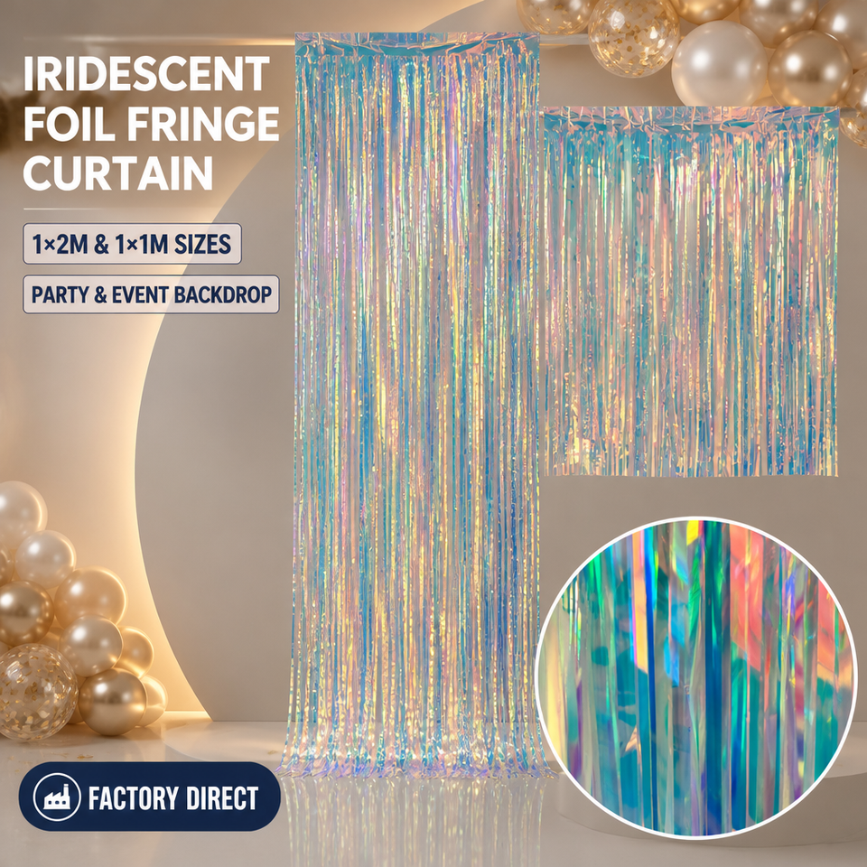 Iridescent Shimmer Canopy Rain Curtain Plastic Rectangular Hanging ...