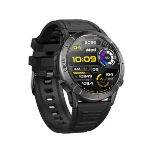 Smart watch bt com tela amoled 2023 polegadas, relógio inteligente com controle de música e pressão sanguínea, com tela amoled 1.43