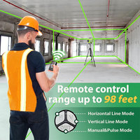 360 °   Niveau laser avec trépied, rechargeable, auto-nivelant, laser croisé, grand angle, niveau laser vert pour l'accrochage d'images