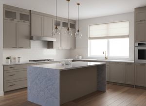 Dalles de quartz jade bleu haut de gamme du Vietnam, 20 mm d'épaisseur, pour cuisines, salles de bain, hôtels et plans de travail de vanité, avec design 3D - Product Image 6