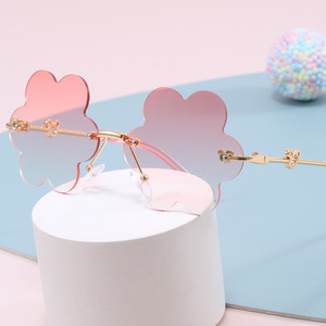 Children's Fashion Sunglasses Six <b>Leaf</b> Clover Rimless UV380 <b>Light</b> Weight Unisex Spring 2024 Outings Parties Gatherings - Product Image 1