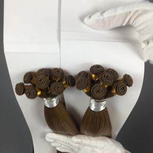 Fábrica Dragonbeauty, cabello humano virgen 100% ruso, extensiones de cabello con trama cosida a mano de 10-30 pulgadas, color marrón, venta al por mayor. - Product Image 4