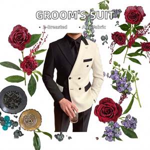 Breathable Worsted Double Breasted Design for <strong>Wedding</strong> Banquet Dress Two-Piece Business <strong>Suit</strong> for Groom Best <strong>Man</strong> Button Fly - Product Image 3