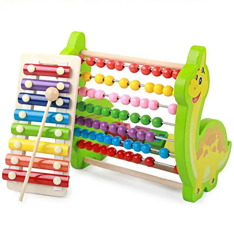 Dinossauro Multifuncional Abacus Crianças Xilofone, Instrumentos Musicais Xilofone Colorido para Crianças