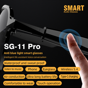 新しいホットSG-11proスマートオーディオワイヤレスメガネおしゃれなワイヤレスサングラスオフィス運転サイクリング屋外イヤホン付き - Product Image 5