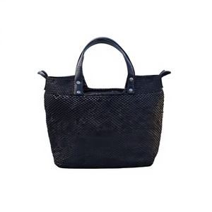 Sac fourre-tout en toile de style bohème tissé à la main et coloré pour femmes avec fermeture à cordon, décoration à franges et doublure en raphia - Product Image 1