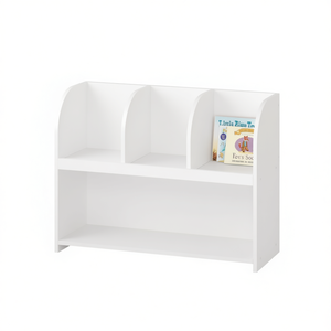 Estantería infantil de 4 compartimentos, blanca, de madera, para almacenamiento y exhibición, para habitación infantil, sala de juegos, guardería - Product Image 1