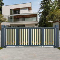 Portail pliant moderne en aluminium motorisé électrique pour villa, cour, appartement, entrée et allée
