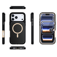 Étui robuste antichoc magnétique 18 Pro Max avec clip ceinture et étui de rangement, emballage de vente au détail pour iPhone 14/15/16/17 Pro, coque de protection robuste
