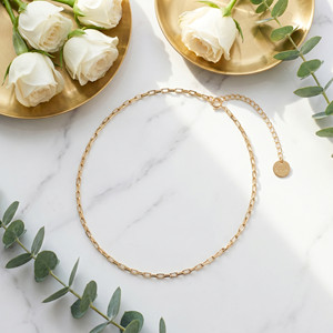 Collane Girocollo con Perline in Acciaio Inossidabile Placcato <span class=keywords><strong>Oro</strong></span> 18K Impermeabili, Gioielli alla Moda Geometrici di Tendenza - Product Image 1