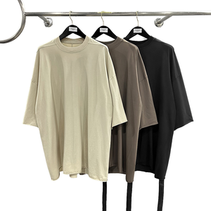 T-shirt pour homme 100% coton de qualité supérieure, style décontracté, coupe ample, tissu tricoté avec impression numérique, couleur unie personnalisable - Product Image 3