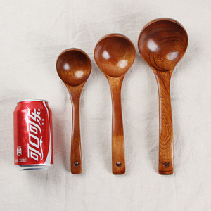 Cuillère en bois massif, bois foncé, grande louche à soupe, manche courbé, louche à fondue en bois, durable, logo personnalisé - Product Image 3