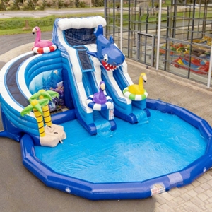 Grand château gonflable aquatique géant avec toboggan et trampoline, capacité de 5000 kg, matériau PVC, taille personnalisable, piscine gonflable - Product Image 3