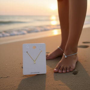 Bracelet de cheville en acier inoxydable en forme de L, design minimaliste pour femmes, bijoux tendance - Product Image 3