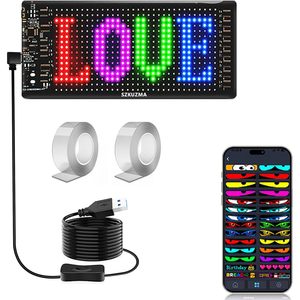 SZKUZMA LED Sign 7x3 Inch Programmable Matrix Panel App <b>Control</b> <b>USB</b> Powered Indoor Outdoor Display - Product Image 1
