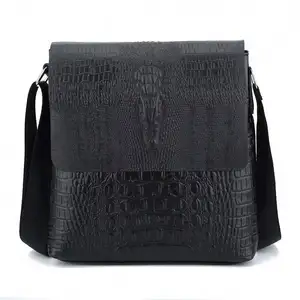 Großhandel Custom Krokodil PU Leder Crossbody Schulter Business Aktentasche Für Männer