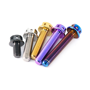 GR5 M8 M12 M14 bu lông Titan M5 M10 Hex hình lục giác ổ cắm đầu mặt bích Titan Đỏ bu lông Anodized 12 điểm mặt bích bu lông - Product Image 4