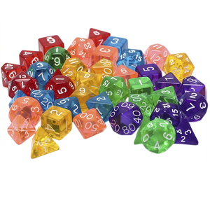 Juego de 7 piezas de dados poliédricos transparentes D4 D6 D8 D10 <span class=keywords><strong>D</strong></span> % D12 D20 juegos de mesa con bolsa de plástico Acrílico - Product Image 3