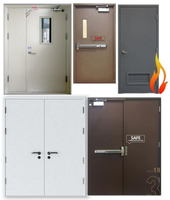 Porte coupe-feu commerciale en tôle d'acier galvanisé, porte en acier ignifuge pour centre commercial, hôpital, immeuble de bureaux