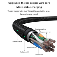 Cable de Carga Rápida PD de 140W con Pantalla LED Tipo C para Teléfono Móvil, 1m/2m, 5A, para Computadora e Impresora