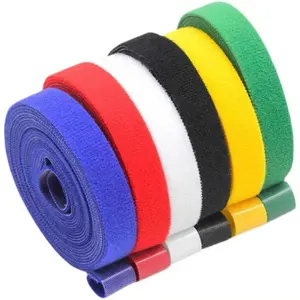 Stock Wholesale Double Sided Hook And Loop Storage Strap Reusable Cable Tie Tape Roll
