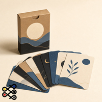 Boîte de cartes Oracle imprimées sur papier kraft, style bohème minimaliste, avec cartes de paysages abstraits pour la méditation et la thérapie