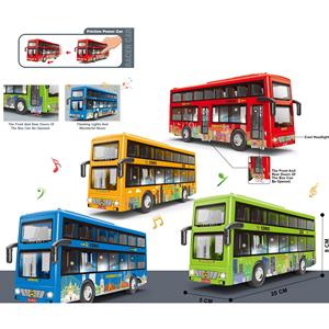 <span class=keywords><strong>Bus</strong></span> électrique à inertie à double étage avec musique et lumière, jouet en plastique moulé sous pression pour garçons, voiture à friction - Product Image 2