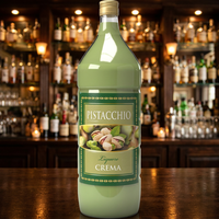 Liqueur italienne de haute qualité Crema Al Pistacchio Villa Cardea 2-Lt Pet Green 17% ABV - 6 bouteilles/boîte pour desserts et digestifs
