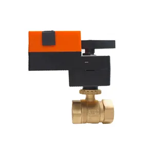Winvall 2 Way Electric 24V Motor Modulating Type 0-10V/4-20mA Electrical Brass Ball Motorized Control Valve Actuator