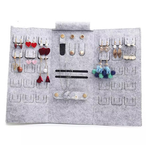 Wholesale custom felt jewelry bags, outdoor travel jewelry carrying bags, Korean style minimalist jewelry organizer bags - Product Image 1