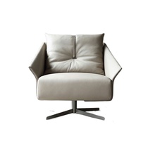 Fauteuil pivotant moderne en similicuir PU, fauteuil lounge rotatif à 360°, siège modulaire pour salon, bureau, chambre, hôtel, école, hôpital