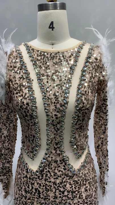 ED2382フィッシュテールイブニングドレス新しい宴会気質フェザー  