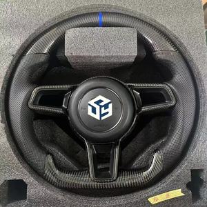 Volante Porsche de cuero completo actualizado para modelos Panamera <span class=keywords><strong>Cayenne</strong></span> <span class=keywords><strong>Macan</strong></span> Cayman Boxster Taycan 918 911 981 718 958 - Product Image 2