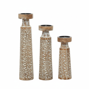 Portavelas de madera ecológico con encanto rústico, ideal para decoración de bodas y eventos especiales, centro de mesa - Product Image 1