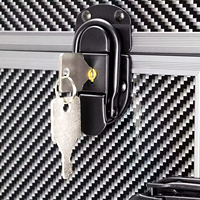 Trousse de beauté professionnelle personnalisée à roulettes avec 4 tiroirs de maquillage en aluminium avec serrures
