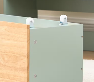 Bibliothèque et étagère <span class=keywords><strong>à</strong></span> jouets multicouches naturelles vert clair pour enfants, armoire de rangement pliable et sûre avec <span class=keywords><strong>coffre</strong></span> <span class=keywords><strong>à</strong></span> roulettes - Product Image 5