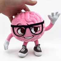 Peluche personnalisée en forme de cerveau, jouet en peluche doux en coton PP, figurine cérébrale amusante, cadeau fantaisie pour décoration de fête