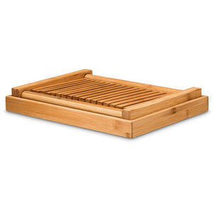 Rebanador de Pan Manual de Bambú Mini Ajustable en Grosor, Cortador de Pan Premium con Cuchillo y Bandeja para Migas - Product Image 6