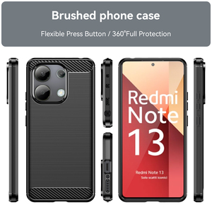 Tpu Shockproof Mobile Phone Case for Redmi Note 13 Pro <strong>4G</strong> <strong>Silicone</strong> Mobile Phone Back Cover Carbon Fiber for Redmi Note 13 <strong>4G</strong> 5G - Product Image 2