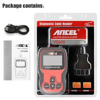 ANCEL VD500 Mehrsprachiger OBDII-Scanner mit 3 Reset-Funktionen und Vollsystem-Diagnose für iOS und Android 12V Codeleser